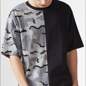 Half Camo/Half Dark Grey Tshirt NWT